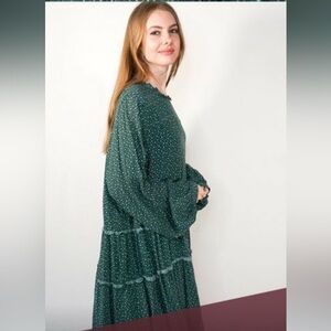 ANTHROPOLOGIE MAEVE BOHEMIAN STYLE ESTHER‎ LAYERED TUNIC DRESS LONG BELL SLEEVES